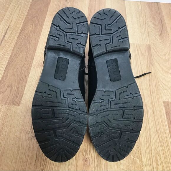 SOUL Naturalizer Black Lace Up Combat Ankle Boot Bootie Lug Sole Size 7.5 New - Picture 10 of 11